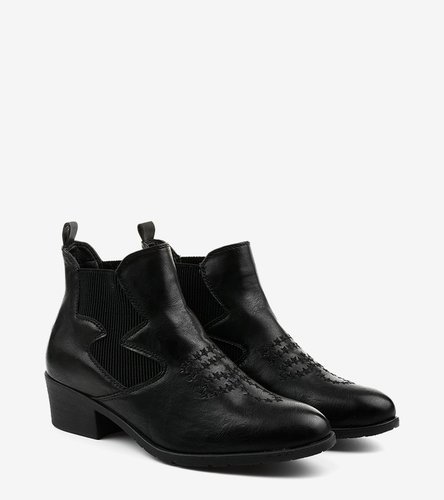 Černé nízké boty kovbojské boty od Fancyroot