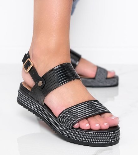 Černé sandály s tlustou podrážkou Senorita